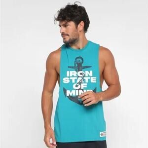 NWOT Under Armour Project Rock Iron Loose Muscle Tank Top Blue Men's Size XXL
